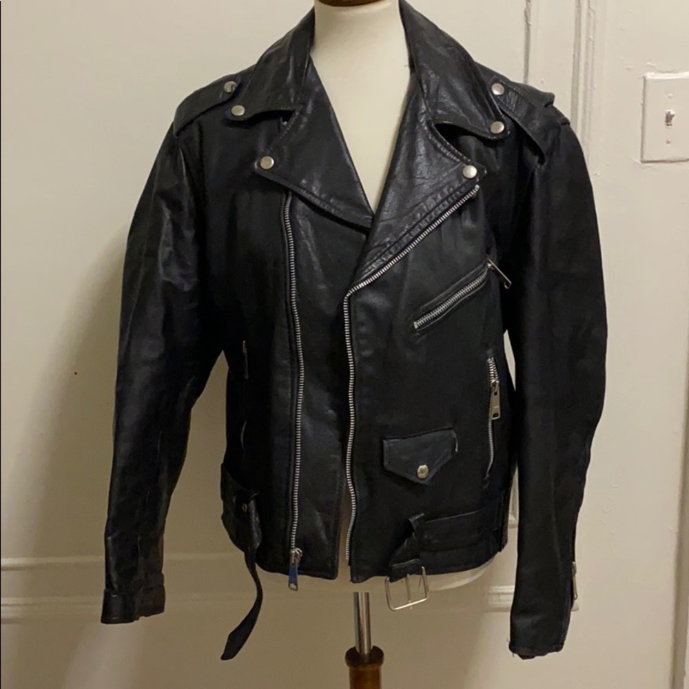 Tecone vintage motorcycle leather jacket size 40